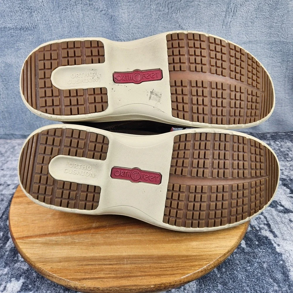 Orthofeet Siron 20217 Diabetic Orthopedic Shoes Walking Brown Mens Size 11.5 D
